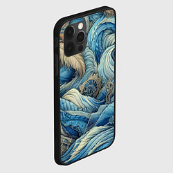 Чехол для iPhone 12 Pro Паттерн из перьев и джинсы - нейросеть, цвет: 3D-черный — фото 2