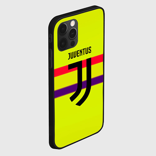 Чехол iPhone 12 Pro Juventus sport line / 3D-Черный – фото 2