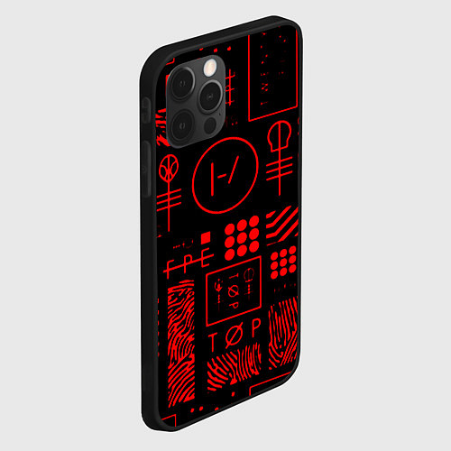 Чехол iPhone 12 Pro Twenty one pilots pattern rock / 3D-Черный – фото 2