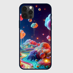 Чехол для iPhone 12 Pro Planet chupa chups - neon glow, цвет: 3D-черный