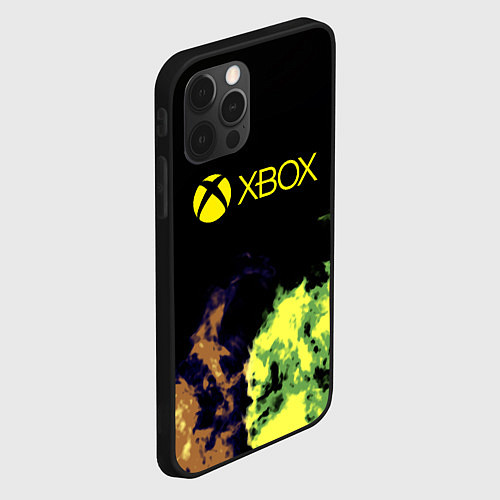 Чехол iPhone 12 Pro Xbox game flame / 3D-Черный – фото 2