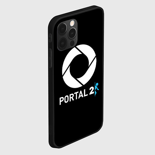 Чехол iPhone 12 Pro Portal2 logo game / 3D-Черный – фото 2