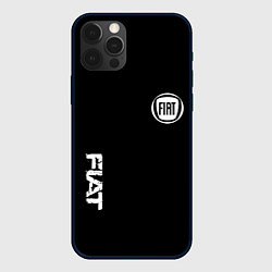 Чехол для iPhone 12 Pro FIAT logo white auto, цвет: 3D-черный