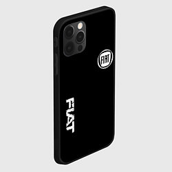 Чехол для iPhone 12 Pro FIAT logo white auto, цвет: 3D-черный — фото 2