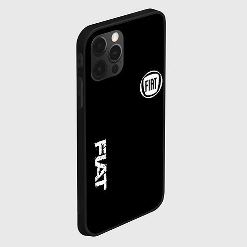 Чехол iPhone 12 Pro FIAT logo white auto / 3D-Черный – фото 2