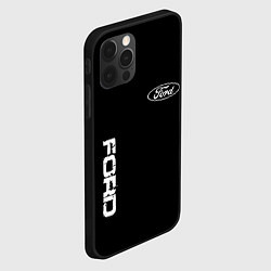 Чехол для iPhone 12 Pro Ford logo white steel, цвет: 3D-черный — фото 2