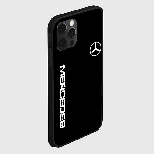 Чехол iPhone 12 Pro Mercedes benz logo white auto / 3D-Черный – фото 2