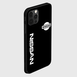 Чехол для iPhone 12 Pro Nissan logo white auto, цвет: 3D-черный — фото 2