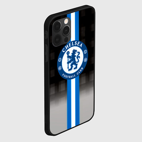 Чехол iPhone 12 Pro Chelsea fc sport geometry / 3D-Черный – фото 2