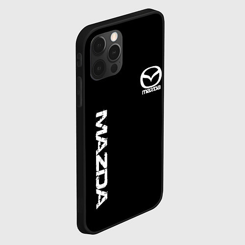 Чехол iPhone 12 Pro Mazda white logo / 3D-Черный – фото 2