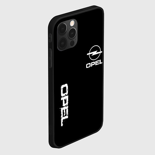 Чехол iPhone 12 Pro Opel white logo / 3D-Черный – фото 2