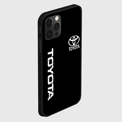 Чехол iPhone 12 Pro Toyota logo white steel / 3D-Черный – фото 2