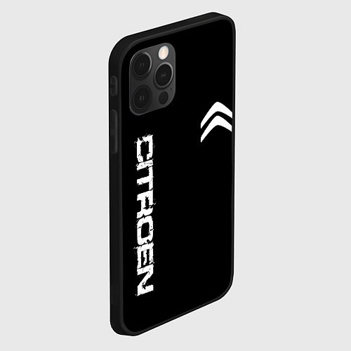 Чехол iPhone 12 Pro Citroen logo white / 3D-Черный – фото 2