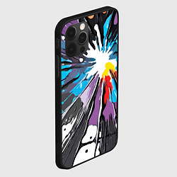 Чехол для iPhone 12 Pro Кляксы краски - абстракция, цвет: 3D-черный — фото 2