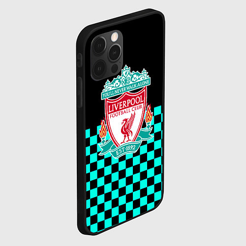 Чехол iPhone 12 Pro Liverpool fc sport клетка / 3D-Черный – фото 2