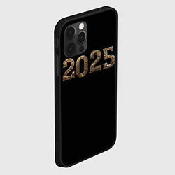 Чехол для iPhone 12 Pro Металическая надпись 2025 год в стиле стимпанк, цвет: 3D-черный — фото 2