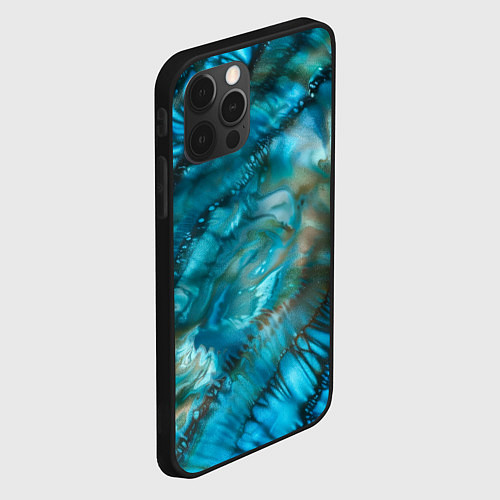 Чехол iPhone 12 Pro Абстракция батик - морской стиль / 3D-Черный – фото 2