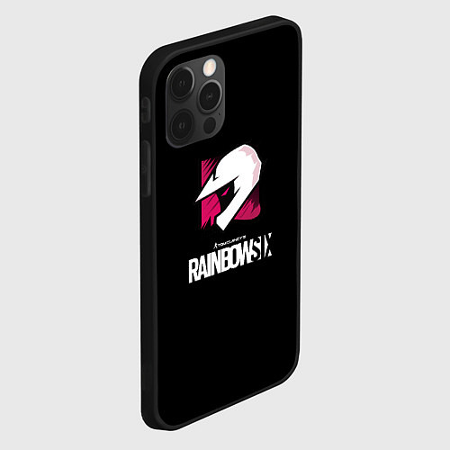 Чехол iPhone 12 Pro Rainbow six шутер гейм стиль / 3D-Черный – фото 2