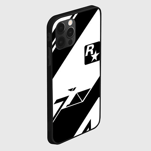 Чехол iPhone 12 Pro Rockstar game pattern / 3D-Черный – фото 2