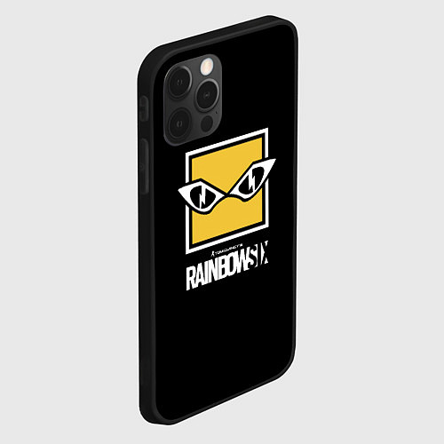 Чехол iPhone 12 Pro Rainbow six 6 logo games / 3D-Черный – фото 2