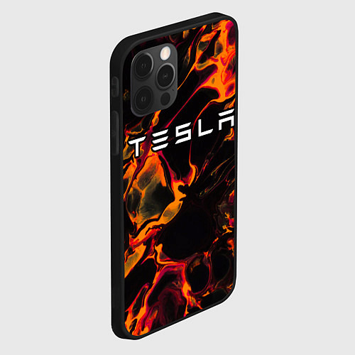 Чехол iPhone 12 Pro Tesla red lava / 3D-Черный – фото 2
