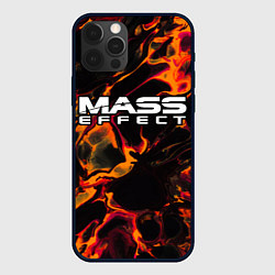 Чехол для iPhone 12 Pro Mass Effect red lava, цвет: 3D-черный