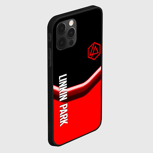 Чехол iPhone 12 Pro Linkin park geometry line steel / 3D-Черный – фото 2