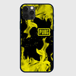 Чехол для iPhone 12 Pro PUBG жёлтый огонь, цвет: 3D-черный