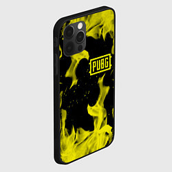 Чехол для iPhone 12 Pro PUBG жёлтый огонь, цвет: 3D-черный — фото 2