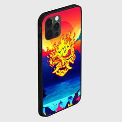 Чехол для iPhone 12 Pro Samurai fire logo japan, цвет: 3D-черный — фото 2