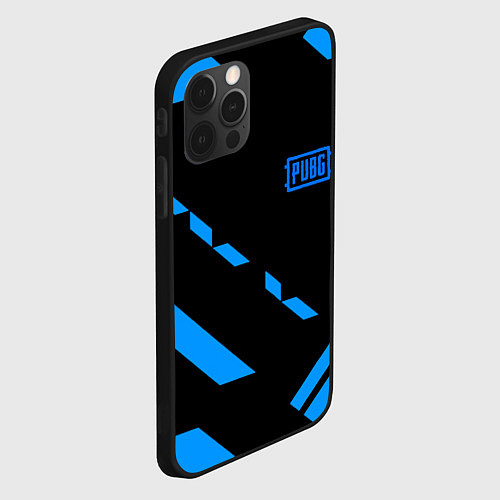 Чехол iPhone 12 Pro PUBG blue geometry / 3D-Черный – фото 2
