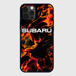 Чехол для iPhone 12 Pro Subaru red lava, цвет: 3D-черный