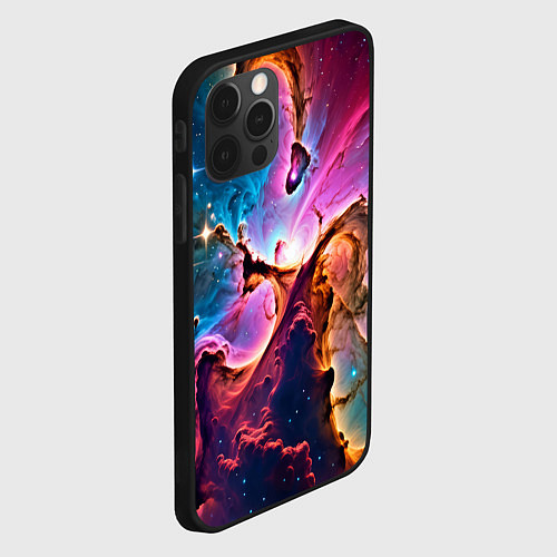 Чехол iPhone 12 Pro Космос и сияние звезд / 3D-Черный – фото 2