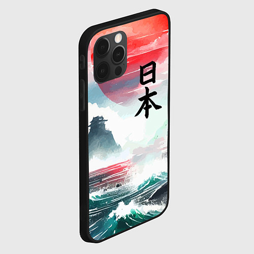Чехол iPhone 12 Pro Япония - страна восходящего солнца - акварель / 3D-Черный – фото 2