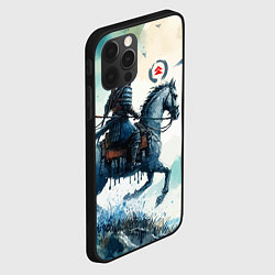 Чехол для iPhone 12 Pro Японский конный самурай - призрак Цусимы, цвет: 3D-черный — фото 2