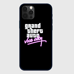 Чехол для iPhone 12 Pro GTA vice city logo, цвет: 3D-черный