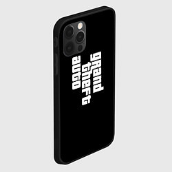 Чехол для iPhone 12 Pro Grand theft auto logo, цвет: 3D-черный — фото 2