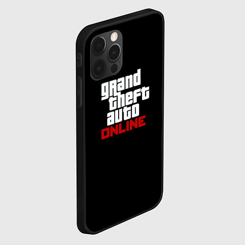 Чехол iPhone 12 Pro GTA online logo / 3D-Черный – фото 2