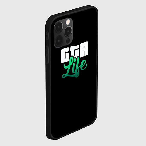 Чехол iPhone 12 Pro GTA life logo / 3D-Черный – фото 2