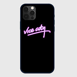 Чехол для iPhone 12 Pro Vice city logo neon, цвет: 3D-черный