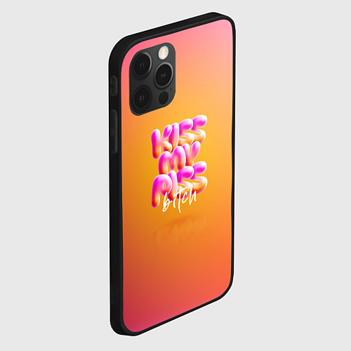 Чехол iPhone 12 Pro Kiss my piss, bitch / 3D-Черный – фото 2