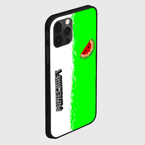 Чехол iPhone 12 Pro Minecraft colors green game / 3D-Черный – фото 2