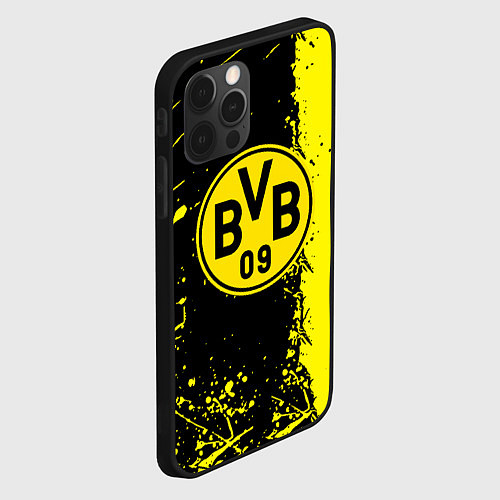 Чехол iPhone 12 Pro Borussia fc краски / 3D-Черный – фото 2