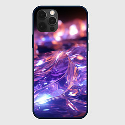 Чехол для iPhone 12 Pro Плавление абстрактных блестящих камней, цвет: 3D-черный