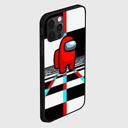 Чехол для iPhone 12 Pro Among us games optical chessboard, цвет: 3D-черный — фото 2