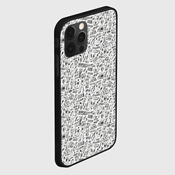 Чехол для iPhone 12 Pro Дудл граффити рэперское - паттерн, цвет: 3D-черный — фото 2