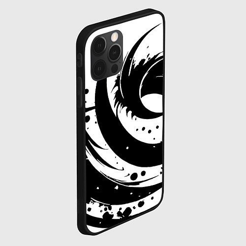 Чехол iPhone 12 Pro Ai art black and white abstraction / 3D-Черный – фото 2