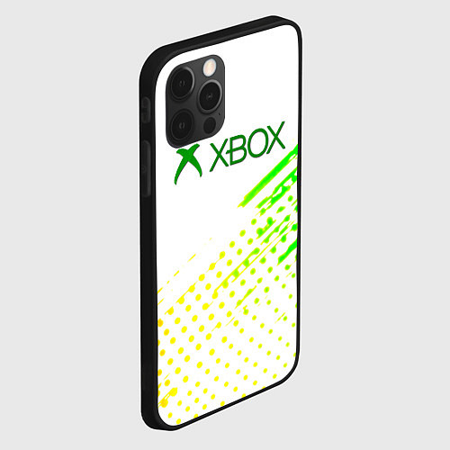 Чехол iPhone 12 Pro Xbox краски текстура геймер / 3D-Черный – фото 2