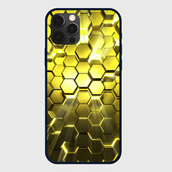 Чехол для iPhone 12 Pro Золотые соты, цвет: 3D-черный