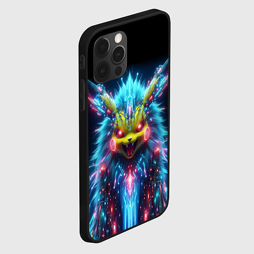 Чехол iPhone 12 Pro Terrible Pikachu - nightmare / 3D-Черный – фото 2